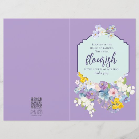 Kleurrijke lente Bloemen Schrift Kerk Bulletin (Voorkant)