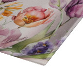 Kleurrijke lente bloemen snijplank (Hoek)