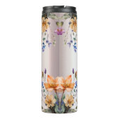 Kleurrijke lente bloemen thermische tuimelaar thermosbeker (Achterkant)