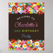 Kleurrijke Lente Bloemen Tuin Verjaardag Welkom Poster (Voorkant)
