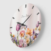 Kleurrijke lente bloemen wandklok (Hoek)