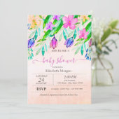 Kleurrijke Lente Bloemen Waterverf Kaart (Staand voorkant)