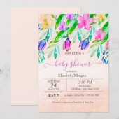 Kleurrijke Lente Bloemen Waterverf Kaart (Voorkant / Achterkant)