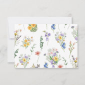 Kleurrijke Lente Bloemen Wildflower Tuin Bruiloft RSVP Kaartje (Achterkant)