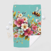 Kleurrijke, lente/bloemenbij golfhanddoek (Insitu)