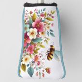 Kleurrijke, lente/bloemenbij golfheadcover (Draai 90)