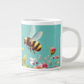 Kleurrijke, lente/bloemenbij grote koffiekop (Rechts)