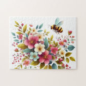 Kleurrijke, lente/bloemenbij legpuzzel (Horizontaal)