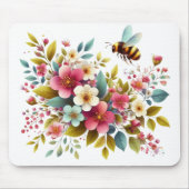 Kleurrijke, lente/bloemenbij muismat (Voorkant)