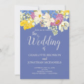 Kleurrijke lente bloemenboeket bruiloft kaart (Voorkant)