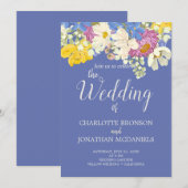 Kleurrijke lente bloemenboeket bruiloft kaart (Voorkant / Achterkant)