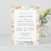 Kleurrijke lente bloemenbruiloft uitnodiging (Staand voorkant)