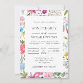 Kleurrijke lente bloemenbruiloft uitnodiging (Voorkant)