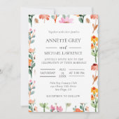 Kleurrijke lente bloemenbruiloft uitnodiging (Voorkant)