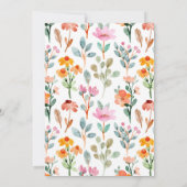 Kleurrijke lente bloemenbruiloft uitnodiging (Achterkant)