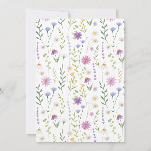 Kleurrijke lente bloemenbruiloft uitnodiging (Achterkant)