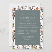 Kleurrijke lente bloemenbruiloft uitnodiging (Voorkant)