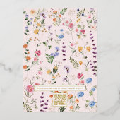 Kleurrijke Lente Bloementuin QR Code Trouwen Folie Uitnodiging (Achterkant)