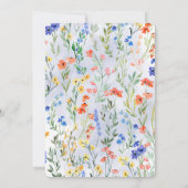 Kleurrijke Lente Bloemenweide Bruiloft Kaart (Achterkant)