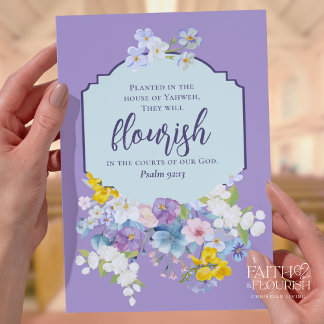 Kleurrijke Lente Bloemige Schriftuur Kerk Bulletin