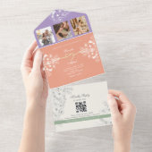 Kleurrijke lente bruiloft all in one uitnodiging (Afscheurbaar)