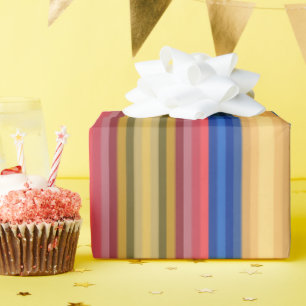 Kleurrijke lente- en zomermode show strepen cadeaupapier