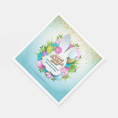Kleurrijke lente konijn Pasen eieren & bloemen Servet (Hoek)
