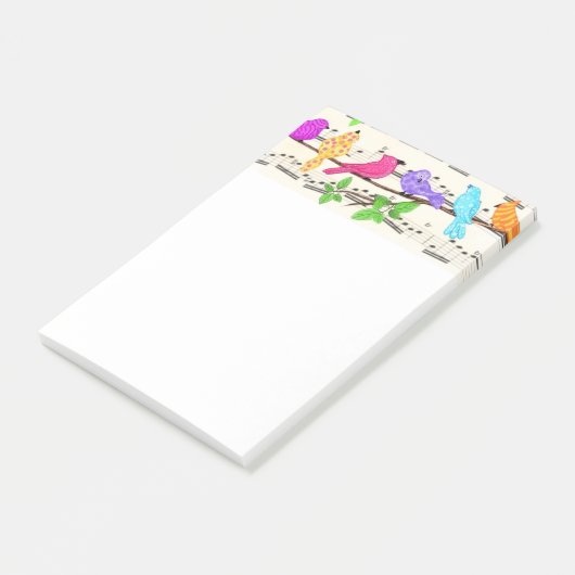 Kleurrijke lente Musical Birds Post-it® notes (Schuin)