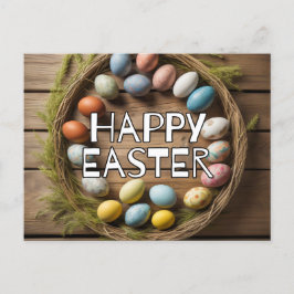 Kleurrijke lente paasei collage briefkaart