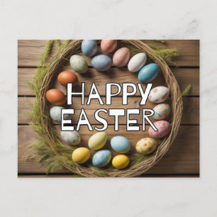 Kleurrijke lente paasei collage briefkaart