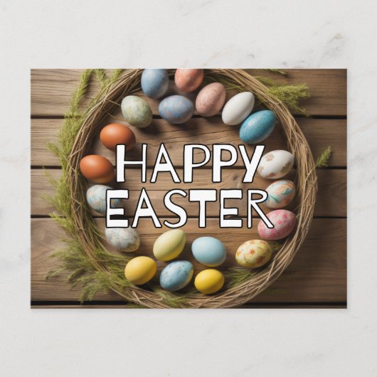 Kleurrijke lente paasei collage briefkaart (Voorkant)