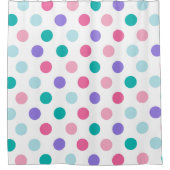 Kleurrijke lente polka dot patroon douchegordijn (Voorkant)