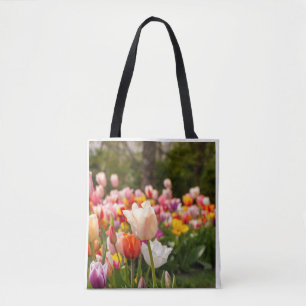 Kleurrijke Lente Tulpen Tuin Natuurfotografie Tote Bag