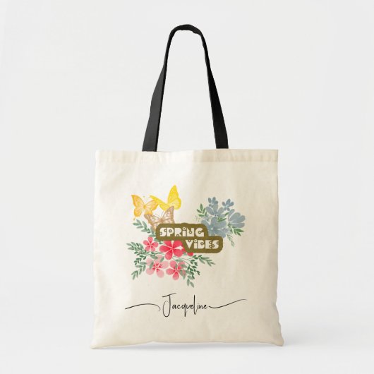 Kleurrijke lente vibes tote bag (Voorkant)
