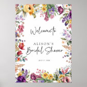 Kleurrijke Lente Vrijgezellenfeest Welkom Poster (Voorkant)