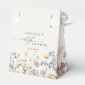 Kleurrijke lente weide met wilde bloemen  Baby Sho Bedankdoosjes (Achterkant)