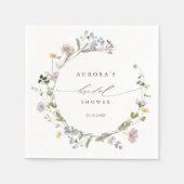 Kleurrijke lente weide met wilde bloemen bruidsfee servet (Voorkant)