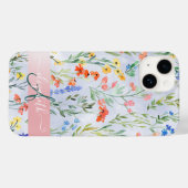 Kleurrijke lente weide met wilde bloemen monogram Case-Mate iPhone case (Achterkant (horizontaal))