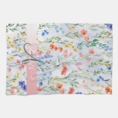 Kleurrijke lente weide met wilde bloemen monogram theedoek (Horizontaal)