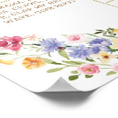 Kleurrijke Lente Wildbloem 1e Verjaardag Milestone Poster (Hoek)