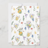 Kleurrijke Lente Wildbloem, Tuin Bloemen Bruiloft Kaart (Achterkant)