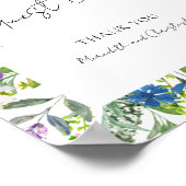 Kleurrijke Lente Wildbloemen Bruiloft Poster (Hoek)