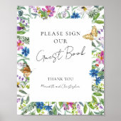 Kleurrijke Lente Wildbloemen Bruiloft Poster (Voorkant)