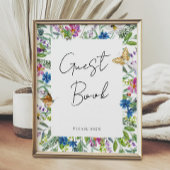 Kleurrijke Lente Wildbloemen Bruiloft Poster