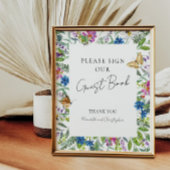 Kleurrijke Lente Wildbloemen Bruiloft Poster