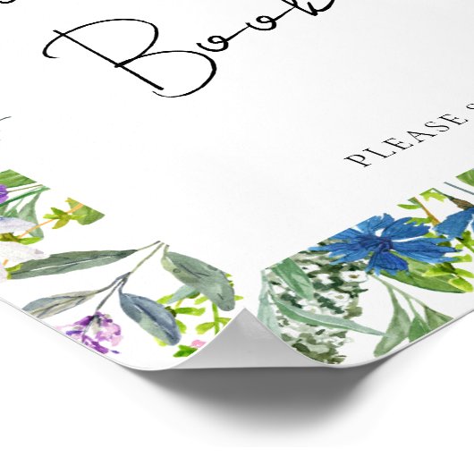 Kleurrijke Lente Wildbloemen Bruiloft Poster (Hoek)