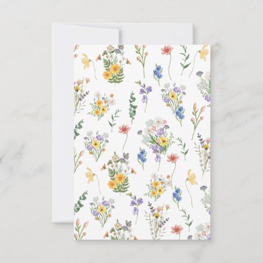 Kleurrijke lente wilde bloem, tuinbloemen bedankkaart (Achterkant)