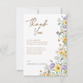 Kleurrijke lente wilde bloem, tuinkruiden  bedankkaart