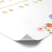 Kleurrijke lente wilde bloemen babyshower welkom poster (Hoek)