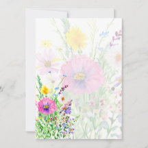 Kleurrijke lente wilde bloemen blanco Huwelijk